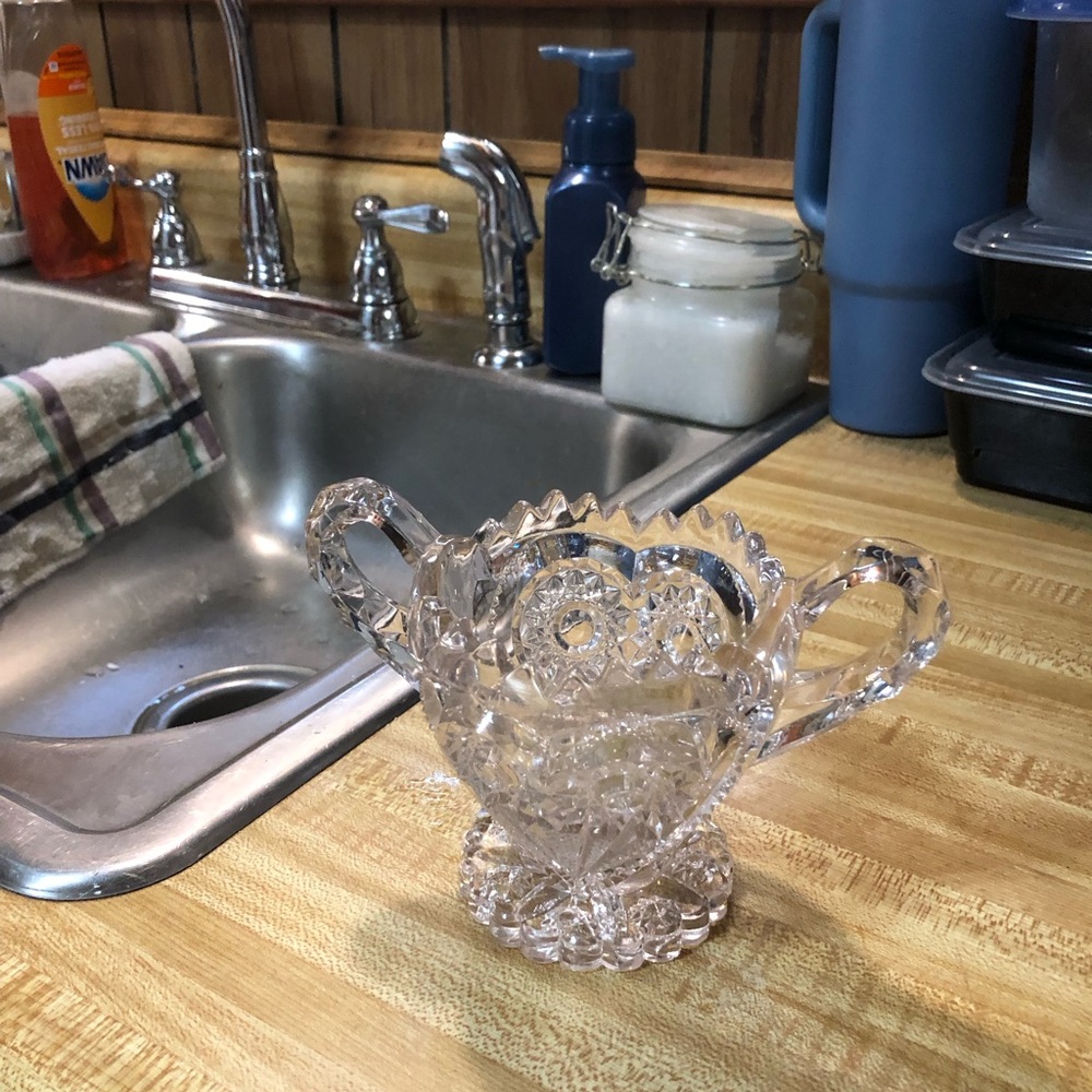 Elegant Crystal Sugar Bowl
